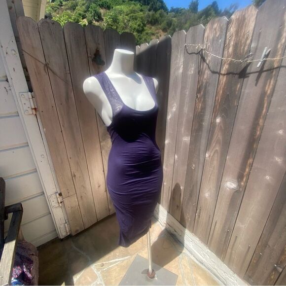 Velvet purple Bodycon midi dress size small - Picture 6 of 6